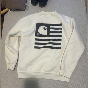 Carhartt WIP White Sweatshirt with Black Logo